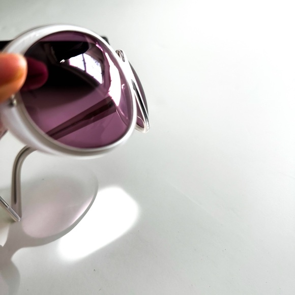 Vintage Campaign Christian Roth Sunglasses Pink Lens White Frames made in Japan